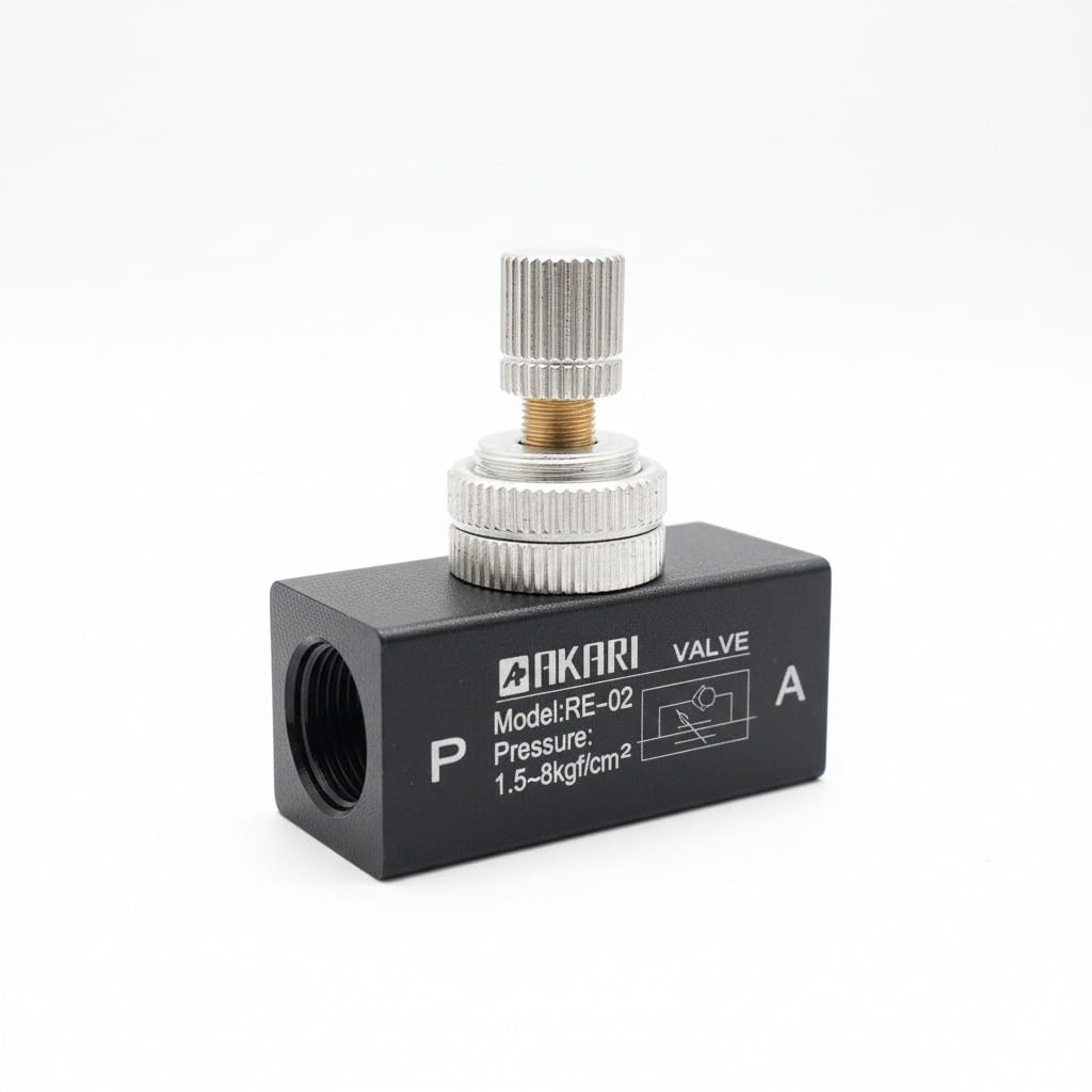 - 1/4 One Way Pneumatic Speed Flow Control Valve, Model: RE-02
