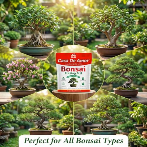 Image of Casa De Amor Organic Bonsai Potting Soil Mix 5 kg - Ready to Use Bonsai Soil for Indoor & Outdoor Bonsai Plants | Well Draining, Nutrient Enriched Bonsai Growing Medium