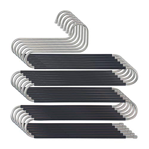 STAR-FLY Pants Hangers Non Slip Updated S-Shaped 5 Layers Hangers Closet Space Saver