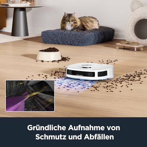 Image of Eureka J12 Ultra DE Vacuum & Mop Robot + All-in-One Station (AI 3D Obstacle Detection, Intelligent Pet Bypass, Car Carpet Detection, Ideal Against Pet Hair, App & Voice Control) White