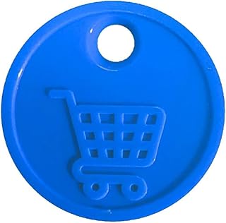 CombiCraft 100 Ficha de plástico para Carrito de la Compra Color Azul. Tamaño Moneda de 50 céntimos de Euro. Ficha Adecuada para carritos de la Compra, taquillas, etc