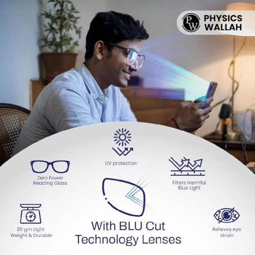 Image of PW NAZARIYA Blue Ray Protection Glasses | Stylish Zero Power for Men & Women | UV Filter | Computer Eye Protection | Lightweight