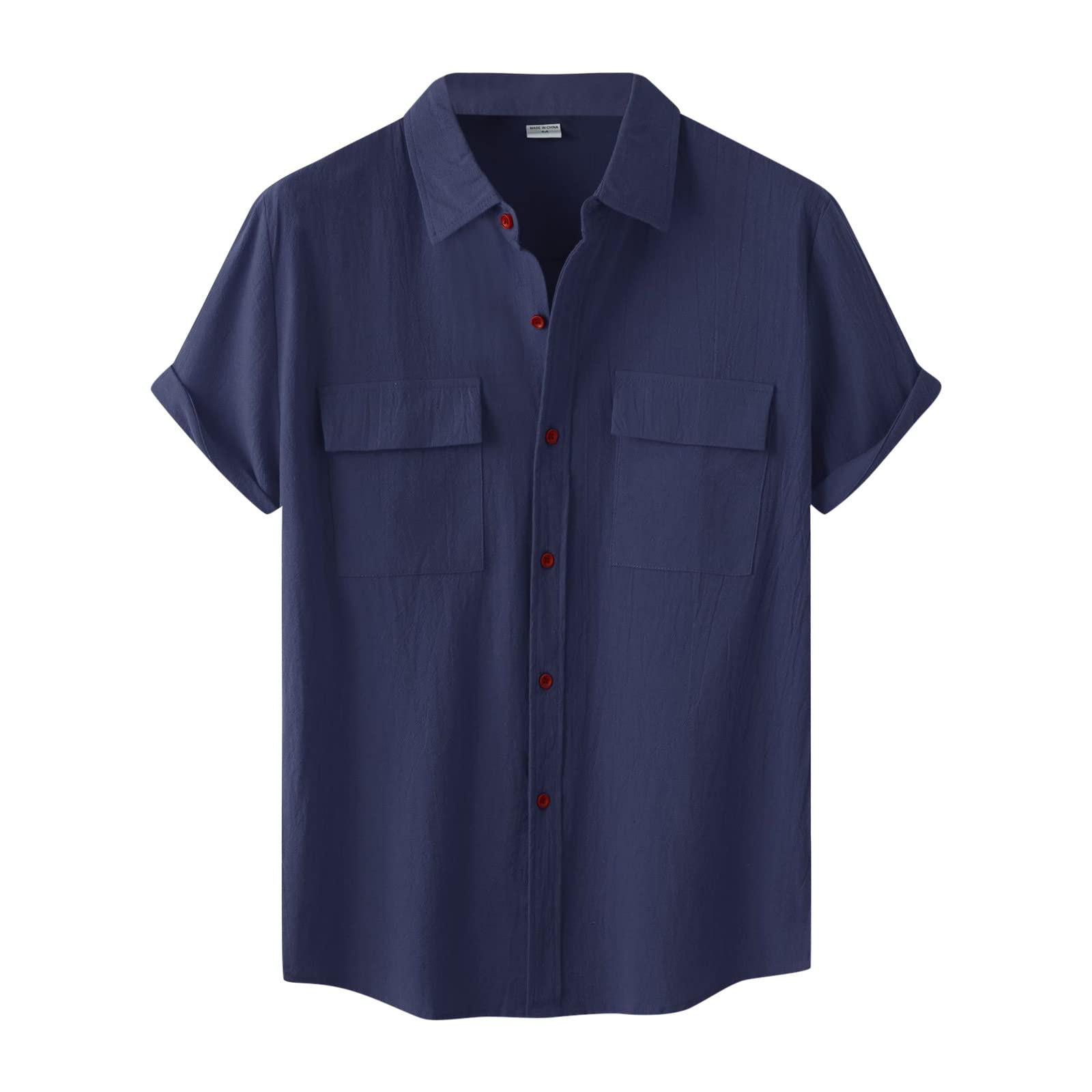 Zilosconcy Camisa Casual De Manga Corta Camisas Hombres Algodón Camisetas Elegante Camisas con Botónes Regular Fit Camisa de Verano para Hombre