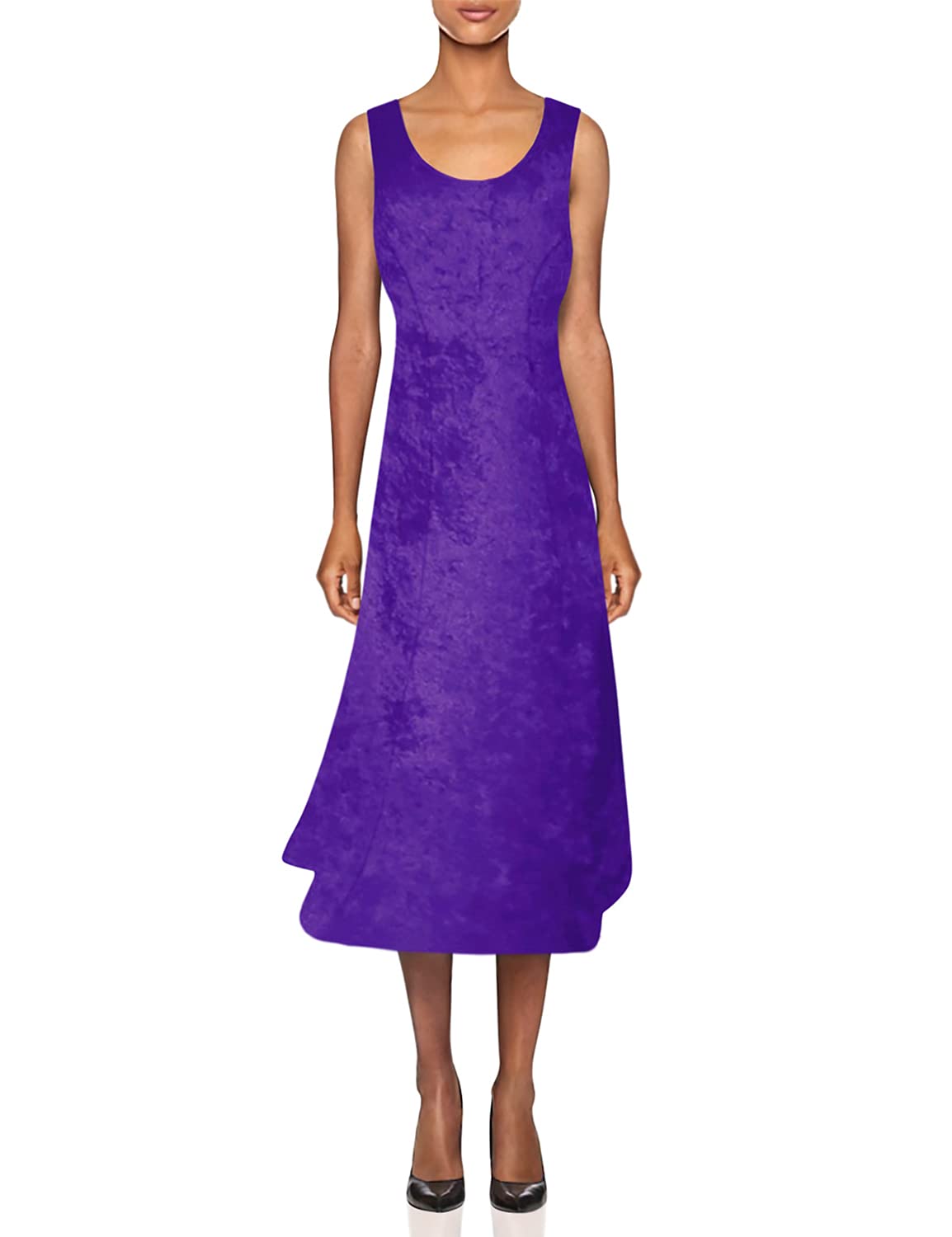 Sanctuarie Designs Dark Purple Crush Velvet Princess Cut Tank Plus Size  Supersize Maxi Dress