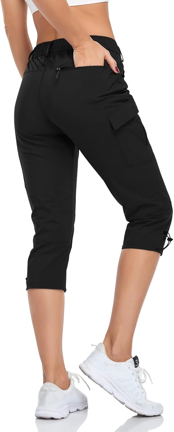 Women's Capri Pants Lightweight Outdoor Cargo Hiking Capris Quick Dry UPF 50 with Zipper Pockets - Image 2