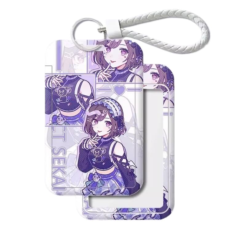 [YOY.LAVUROC] プロジェクトセカイ パスケース カードホルダー グッズ 宵崎奏 初音ミク 鳳えむ プロセカ ストラップ付き 定期券 飾り 便利IDカード 通勤 通学両面プリ 贈り物 (東雲 絵名) [並行輸入品]