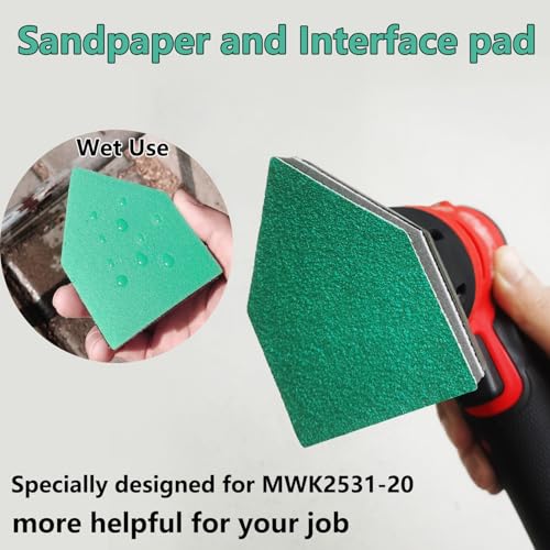 FOWOK 80Pcs Sandpaper for Milwaukee Orbital Sander with 2 Foam Sanding Pads by FOWOK - Used condition - Image 7