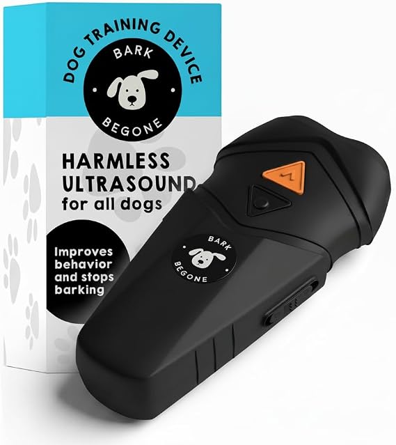 Ultrasonic Dog Bark Deterrent & Behavior Corrector - Stop Barking, Jumping, Aggression Without Yelling - Just Point & Press! Backed by Kevin Harrington from Shark Tank (Black Rechargeable)
