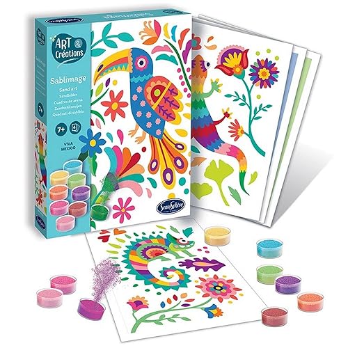 Sentosphere Sand Art Set Viva Mexico - 4 Bretter, 16 Sandfarben, 3-8 Jahre