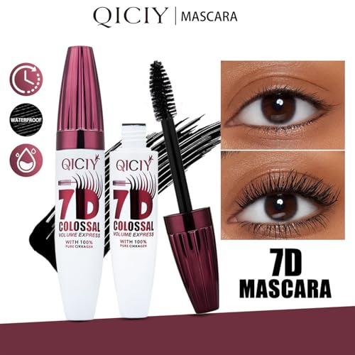 7D Mascara Ultra Black Volumizing & Lengthening, Waterproof Smudge Proof, Curling Effect, 24H Flawless Wear — view 4