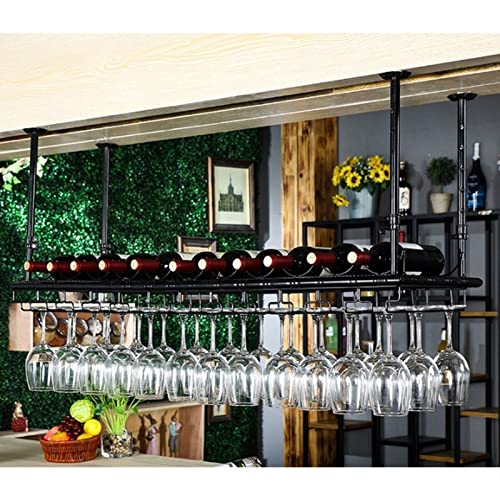 Étagère à vin de plafond réglable : solution de rangement suspendu 100x35cm