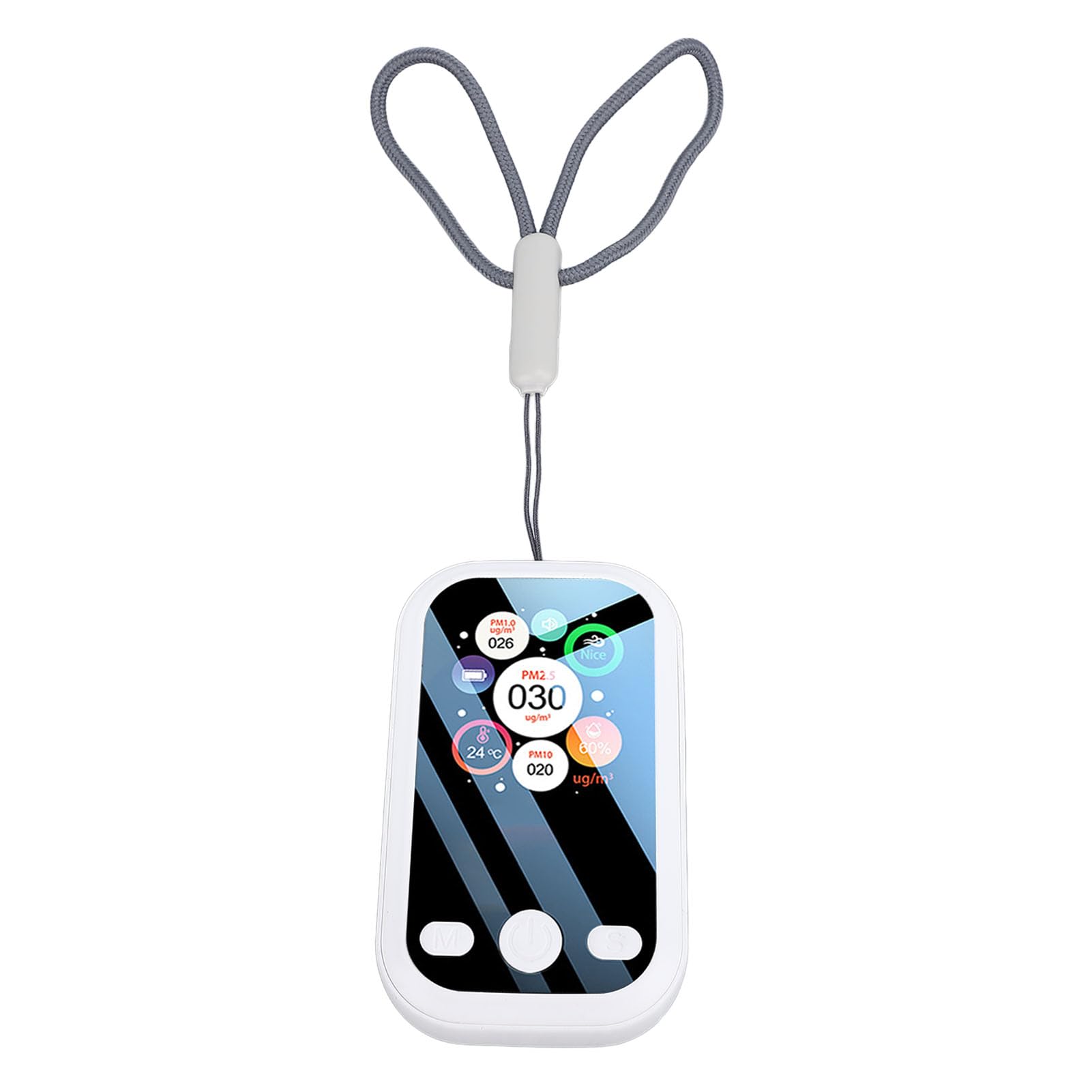 Misuratore di qualità dell'aria Interna Tester Digitale Portatile della qualità dell'aria con Display LCD ABS PM2.5 PM10 PM1.0 Umidità 2 Secondi USB C Ricaricabile per Casa, Viaggi,