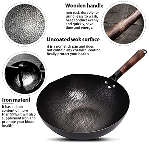 Wok tradicional de hierro 32 cm miniatura 4
