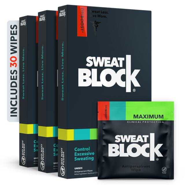 Antitranspirante SweatBlock fuerza clínica 3 cajas ahorra 10 reduce el sudor hasta 7 días por uso