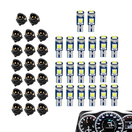 Kit 20 focos LED T5 para tablero de auto blanco miniatura 1