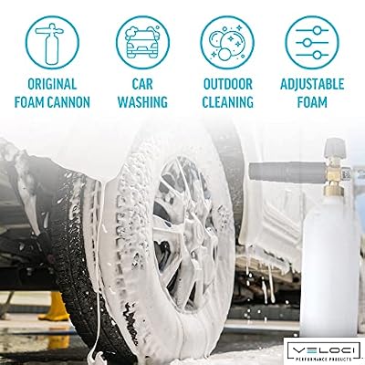 MTM Hydro Foam Cannon Pressure Washer Attachment for Cleaning Vehicles, Pole Barns, House Wash, Siding, Fences, Sidewalk, Roofs and More, Made in Italy, Adjustable with 32 oz. Bottle Commercial Grade