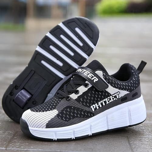 Sapatos com rolos meninos meninas sapatos de skate roda única malha respirável 2 em 1 multifuncional