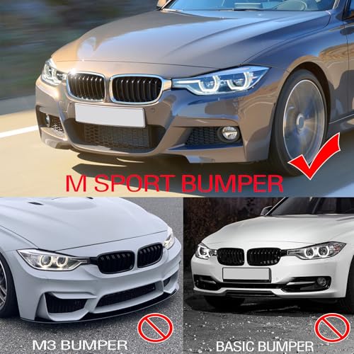 Front Bumper Lip Splitter Compatible with 2012-2018 F30 F31 Base 3 Series (M Tech/M Sport Only), Air Dam Spoiler Lower Chin 2Pcs Fits for Sedan, Protection Body Part (Carbon Fiber Pattern) - Image 3