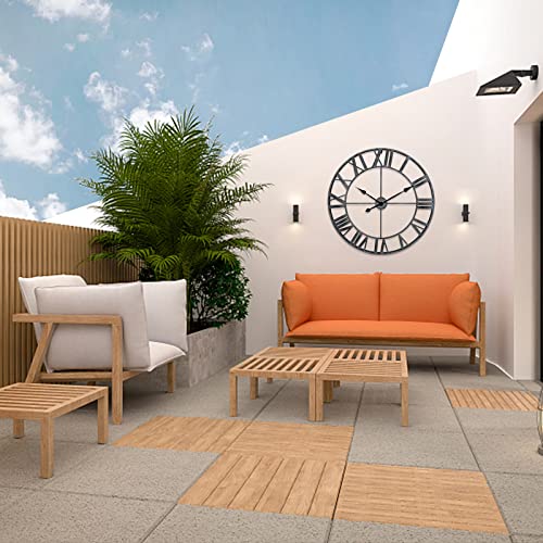 Utopia Alley Rivet Edge Industrial Wall Clock - Large Wall Clock, Big Clocks For Living Room Decor Or Dining Room Decor, Decorative Wall Clocks, Iron Wall Decor, Metal Wall Clock (32" Roman, Pewter) #TOP1