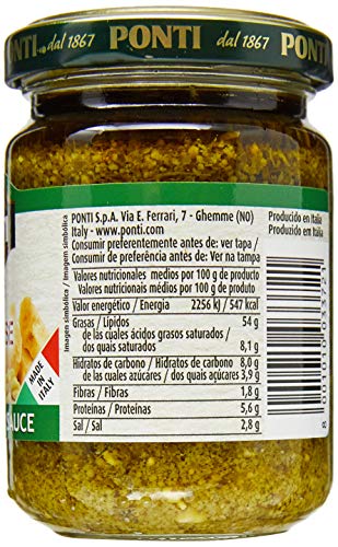Ponti S.P.A. Molho Pesto Vidro 135G