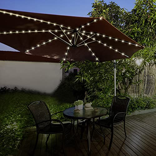 Netagon Garden Outdoor Waterproof Warm White 72 LED Parasol Umbrella Lighting Fairy String Lights with Timer Function
