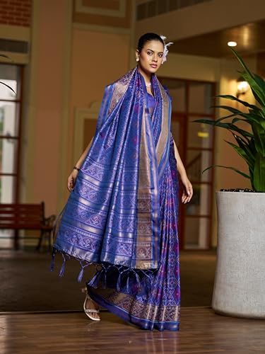 Image of SWORNOF Womens Linen Silk Saree | Saree for Women With Unstitched Blouse | Saree with Blouse Piece | Soft and Skin Friendly
