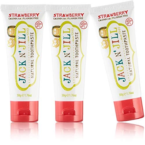 Jack N' Jill Kids Natural Toothpaste - Kids Toothpaste Fluoride Free, 40% Xylitol, Bpa Free Sls Free, Makes Tooth Brushing Fun For Kids - Strawberry, 1.76 Oz (Pack Of 3) #TOP11