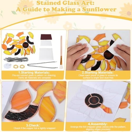 LZLUCKCOME Pre Cut Stained Glass Kit DIY, Pre-Foiled Suncatcher Art Décor by LZLUCKCOME - Used condition - Image 4