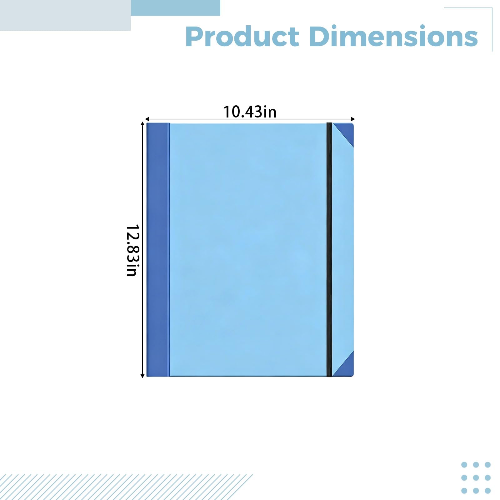 Raccoglitore a fisarmonica blu con chiusura a bottone, in carta leggera, formato A4, 26,5 x 36,2 cm, per ufficio, regalo