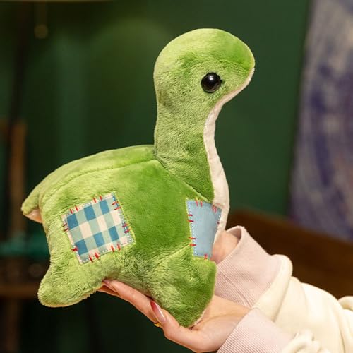 Peluche dinosaure vert patchwork pour enfant : doudou doux mignon - 4