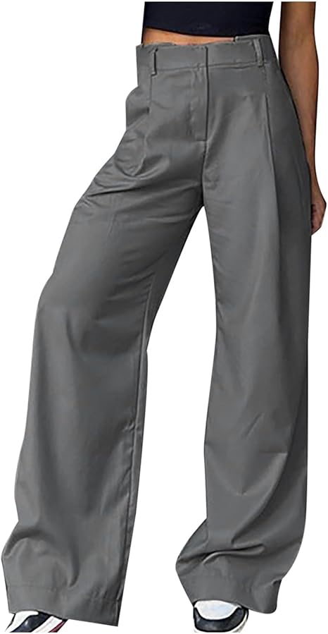 わっさー CHACOAL WIDE LOOSE SLACKS 2765P Amazon.com: Women Wide Leg Dress Pants Classic High Waisted