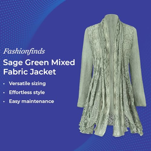 Sage Green Boho Jacket, Women’sLightweight Coat, Open Front Cardigan with Long Sleeves, Dressy or Casual Fashion2