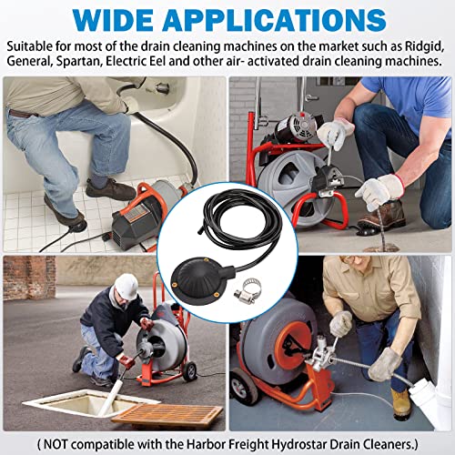 Air Foot Pedal, Feiton Air Foot Pedal Switch For Air- Activated Drain Cleaning Machines, With 8' Long Hose For Ridgid K-400, K-380, K-3800, K750, K-7500, General, Spartan, Electric Eel, Trojan #TOP6