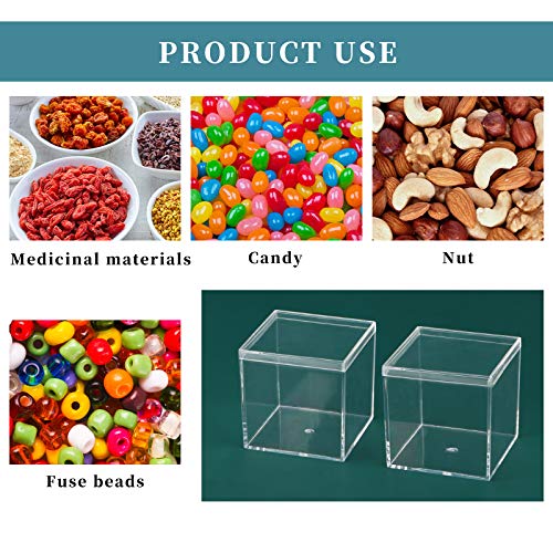 Image of Clear Acrylic Box with Lid, 4 Pack 4.7x4.7x4.7 inches Clear Plastic Box for Organize, Acrylic Cube Storage Container Drawer Organizer for Vanity Jewelry Accessories, Small Items