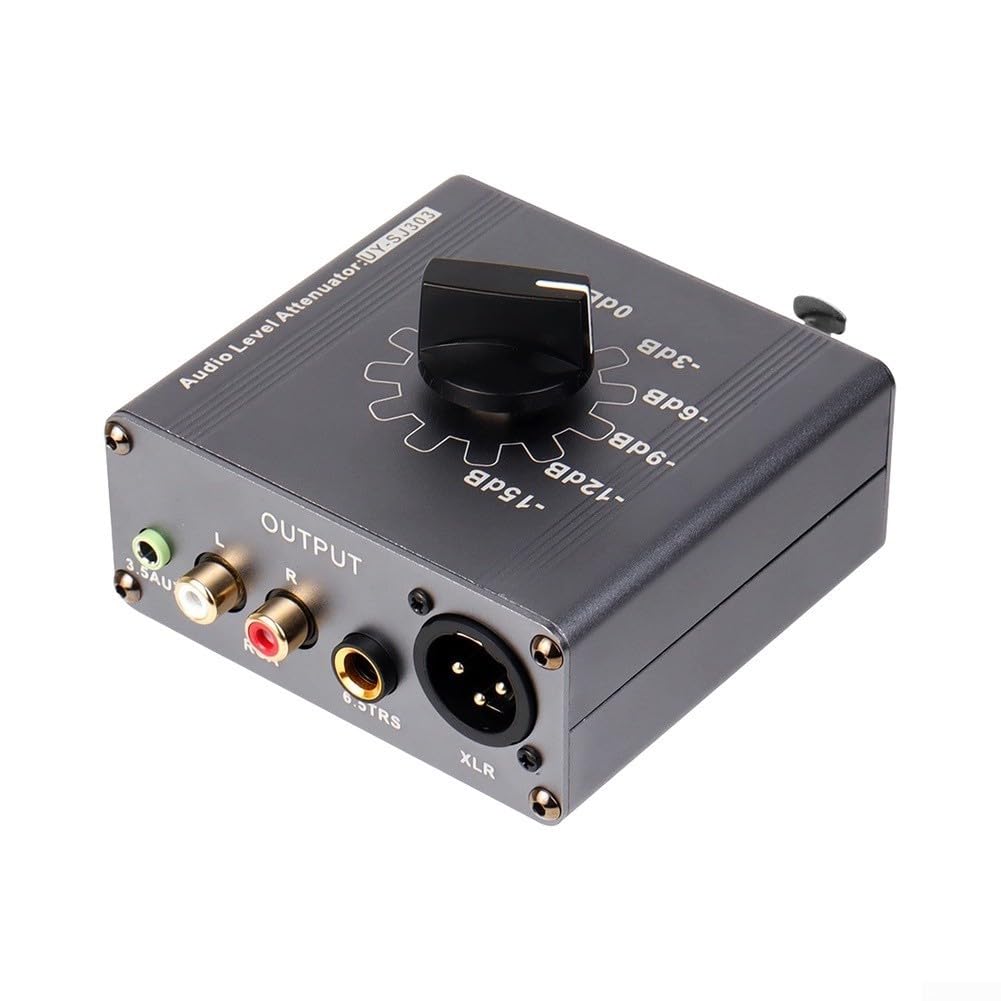 Attenuatore Audio SJ303 6 Livelli XLR Jack 3.5mm | 6 livelli regolabili, riduzione distorsione, protezione apparecchiature, ingresso XLR e Jack, uscita pulita
