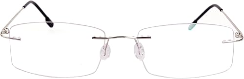 Agstum Marcos de lentes ópticos flexibles sin marco con bisagras de aleación de titanio