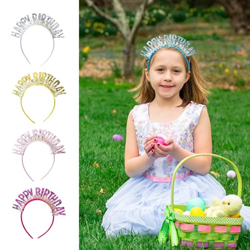 Miniatura 5 de Ysjchebs 5 Uds Diademas De Cumpleaños, Diademas De Lentejuelas, Diademas Coloridas, Diademas De Fiesta, Diademas Para Niñas, Lindas Diademas Creativas