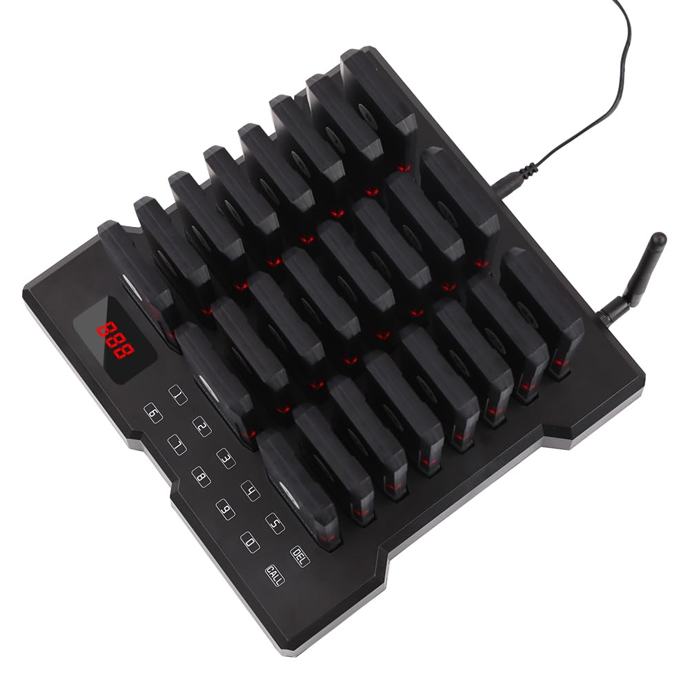 AGJ - Sistema di chiamata wireless ristorante, 24 segnali acustici per i clienti ospiti per pasto, camion, chiesa, asilo nido, bar, con vibrazione flash