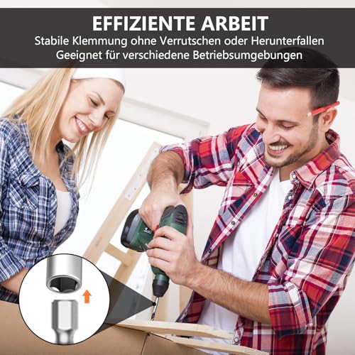 6 Stück Bithalter Magnetisch, Hochwertiger Halterung Magnetisch Stark Bitverlängerungen 60mm Sechskantschaft Bit Verlängerung 1/4\ Magnet Bithalter für Schlagschrauber Akkuschrauber