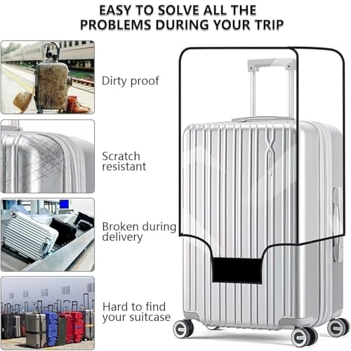 Image of HomeCloud 28-Inch Trolley Bag Cover /Suitcase Protector | Zippered Clear PVC Luggage Cover | Waterproof & Dustproof Storage & Travel Protection (Transparent, 28 inch Pack of 1)
