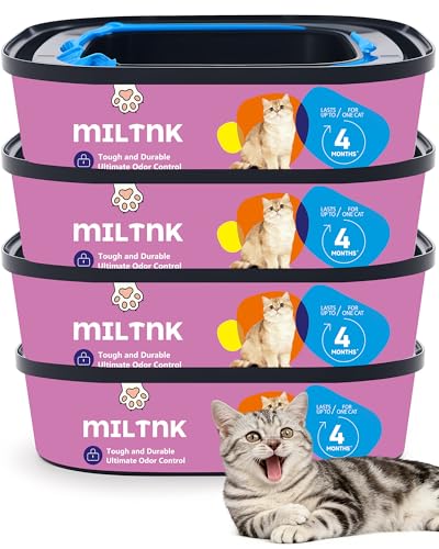 4 Pack Cat Litter Refills, Multi-Layer Odor Control, 92 FT