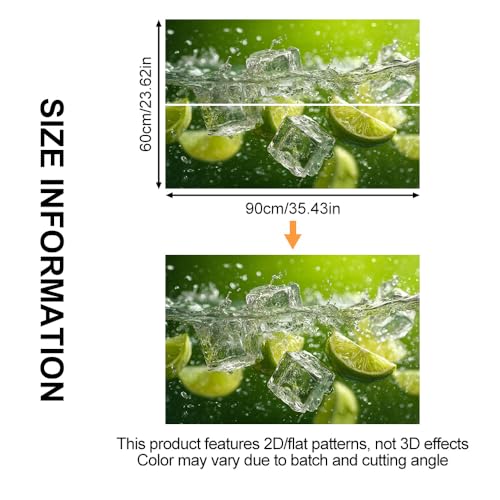 Image of Lime Ice Splash Kitchen Backsplash Peel and Stick, 35.4x23.6 in