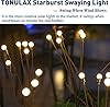 TONULAX Solar Garden Lights - New Upgraded Solar Swaying Light, Sway by Wind, Solar Outdoor Lights, Yard Patio Pathway Decoration, High Flexibility Iron Wire & Heavy Bulb Base, Warm White(2 Pack) #5