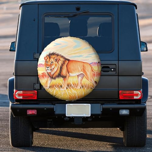 Image of Lion Spare Tire Cover Wheel Protector Weatherproof Wheel Cover Universal Decorative Accessories for Camper RV SUV Travel Trailer 16 inch