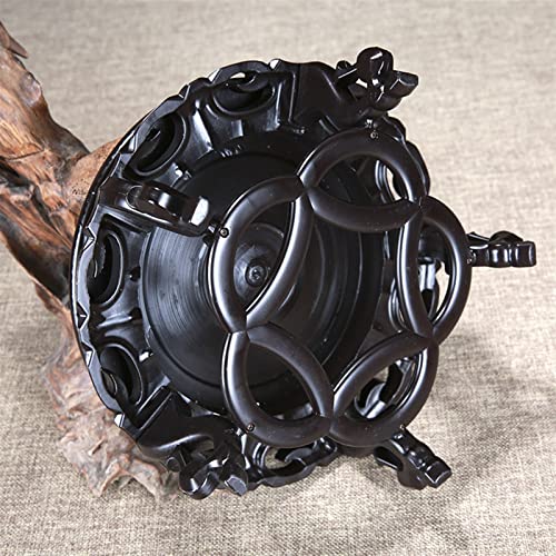 Base en pierre et pot de fleurs stables avec ce socle bois