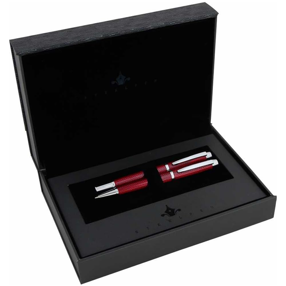 Steelpen World Serisi 2714 Bordo Dolma Kalem+Tükenmez Kalem Seti