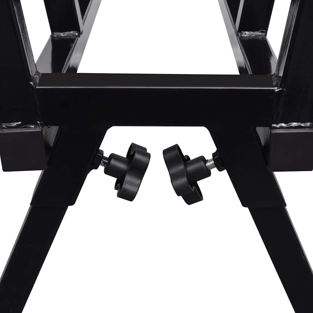 Caballete de acero recubierto de polvo negro, 76 x 50 x 103 cm, 400 kg, plegable con patas ajustables para sierras de madera, taller, garaje, obras