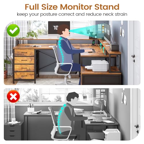 Sedeta L Shaped Desk With 6 Drawer thumb #6