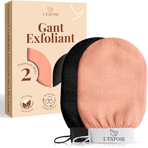 L’Exfose 2x Gant Exfoliant Corps - Gant de Crin Kessa