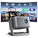 [30000Lumen & Offiziell lizenzierte App] Smart Beamer 4K Heimkino, VISSPL 3D Dolby Audio und Autofokus Outdoor Projektor Handy, WiFi6 Bluetooth Video Projektor mit 360° verstellbarem Standfuß